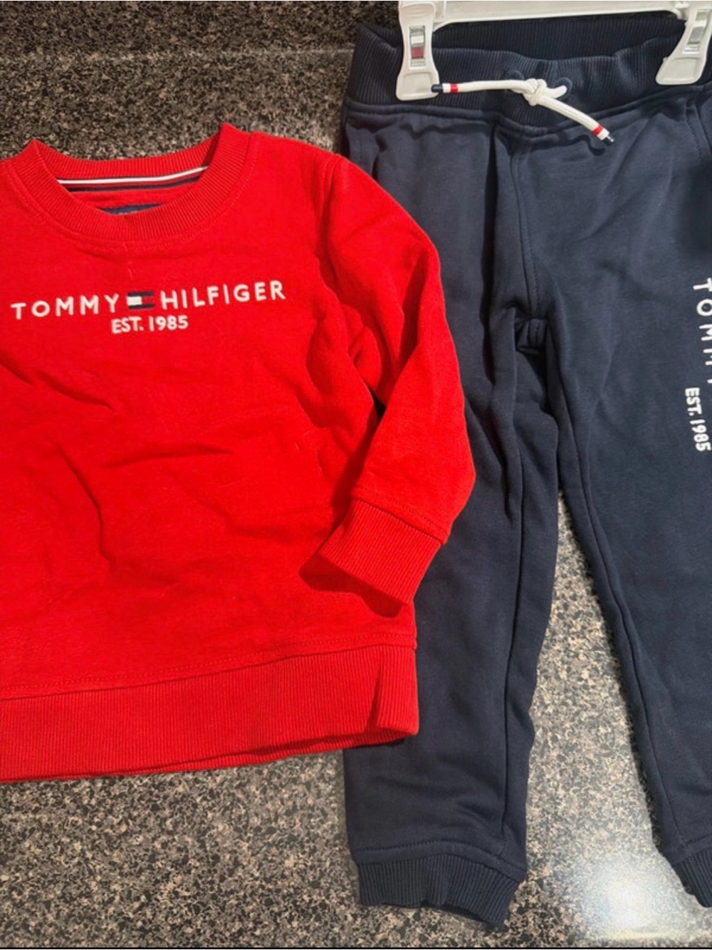 Tommy Hilfiger Red Sweatshirt & Navy Joggers Kids Set